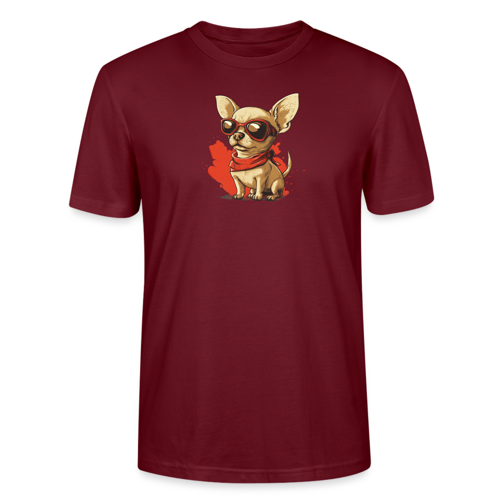 Chihuahua Design - Organic Tshirt - burgundy