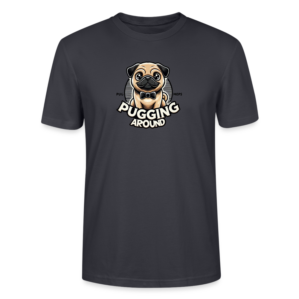 Pugging Around Design - Organic Tshirt - India Ink Grey