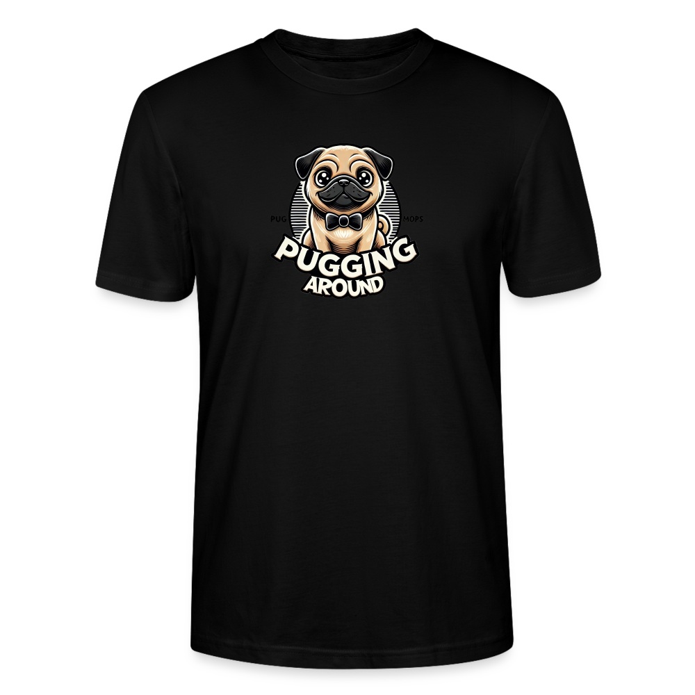 Pugging Around Design - Organic Tshirt - black