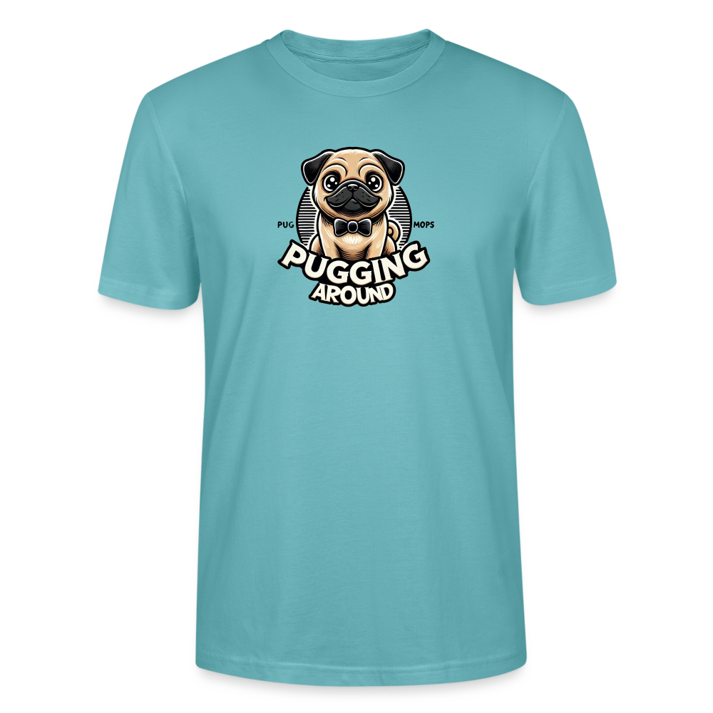 Pugging Around Design - Organic Tshirt - pastel turquoise