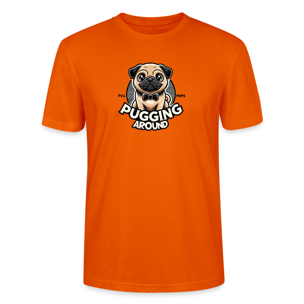 Pugging Around Design - Organic Tshirt - bright orange