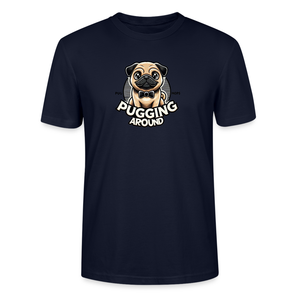 Pugging Around Design - Organic Tshirt - navy