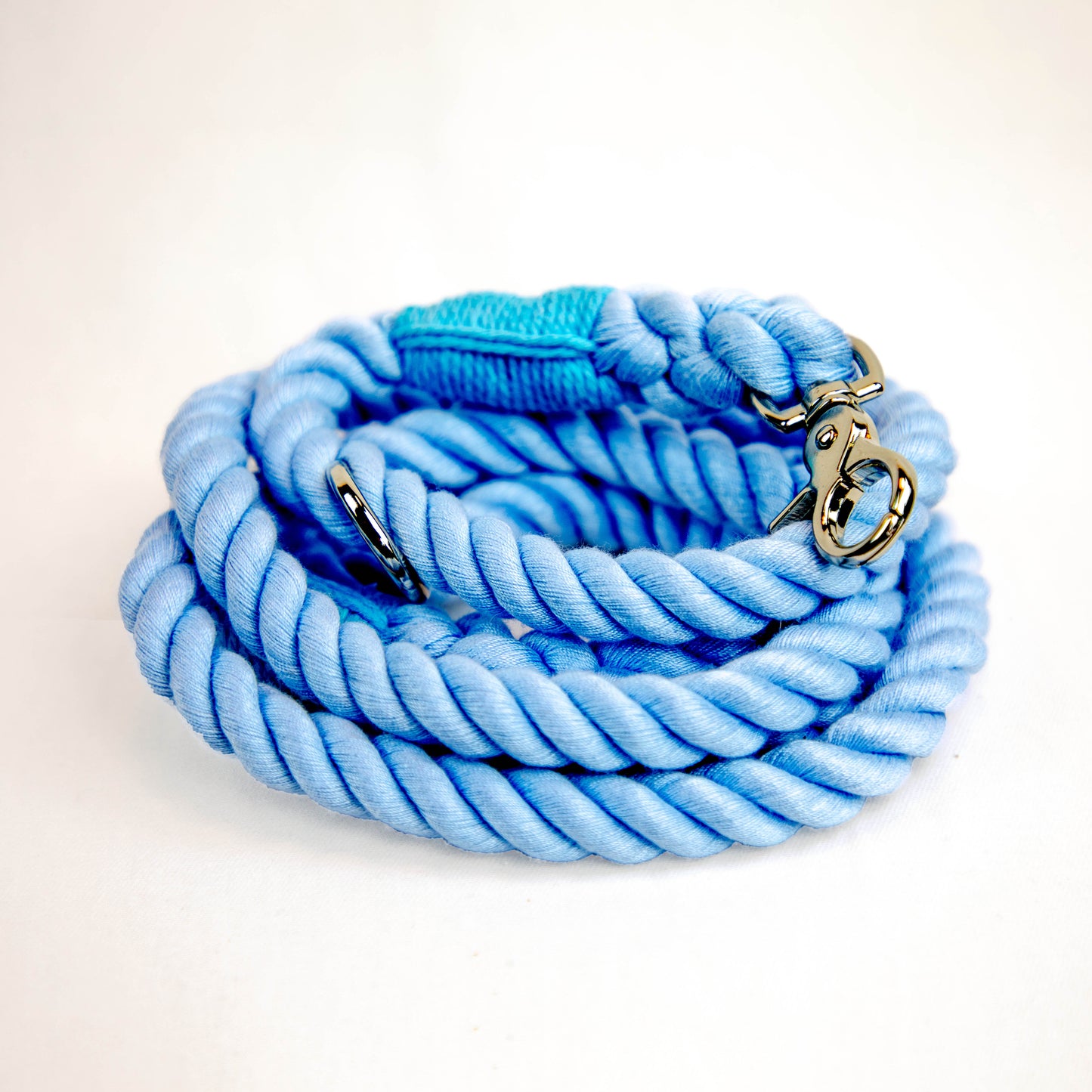 „Ocean Paw“ - Cotton Rope Leash in light blue