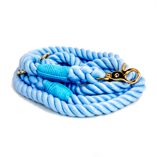 „Ocean Paw“ - Cotton Rope Leash in light blue