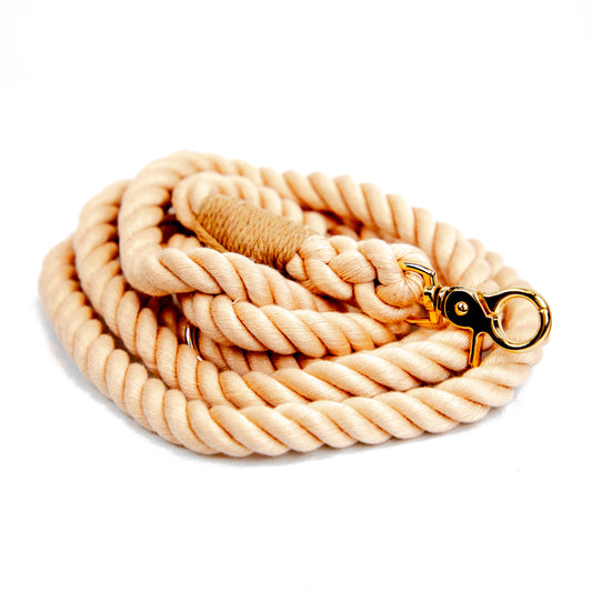 „Rosy Stroll" - Cotton Rope Leash in babypink