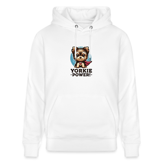 Yorkie Power Design - Organic Hoodie - white