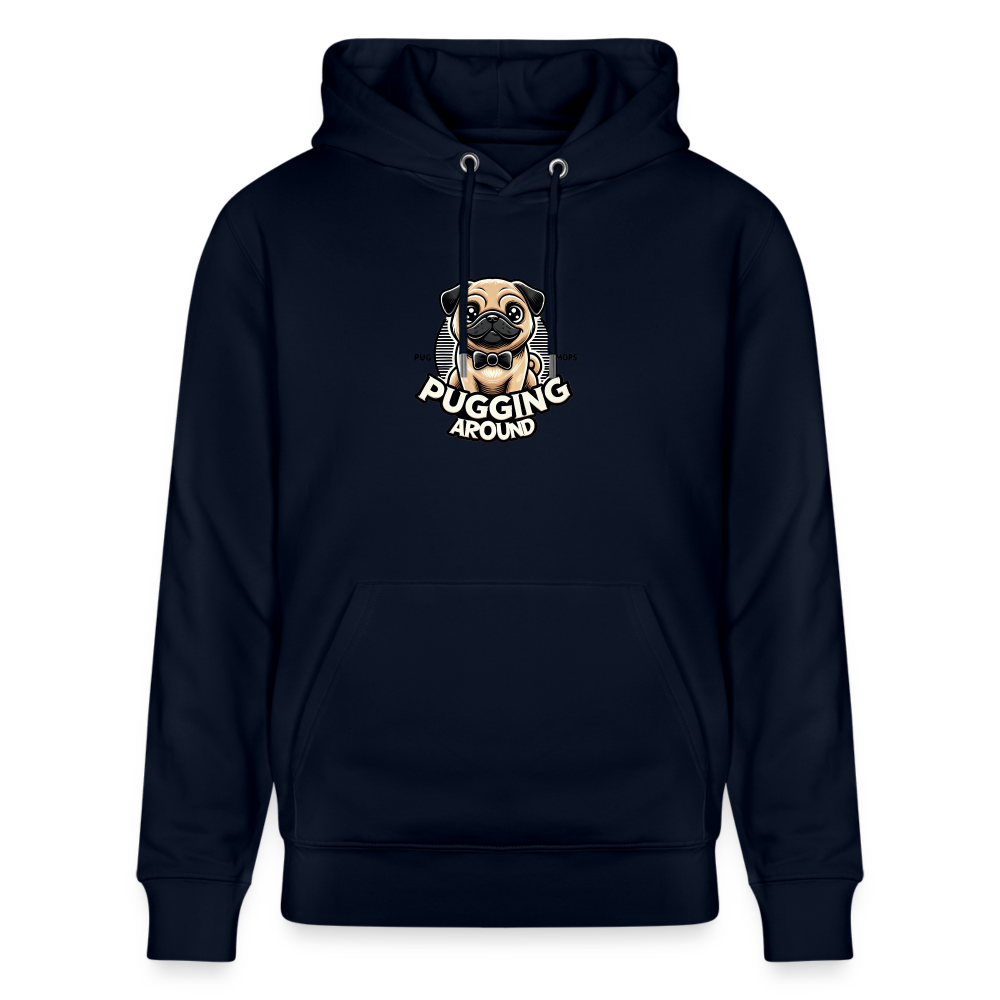 Pugging Around - Organic Hoodie - navy