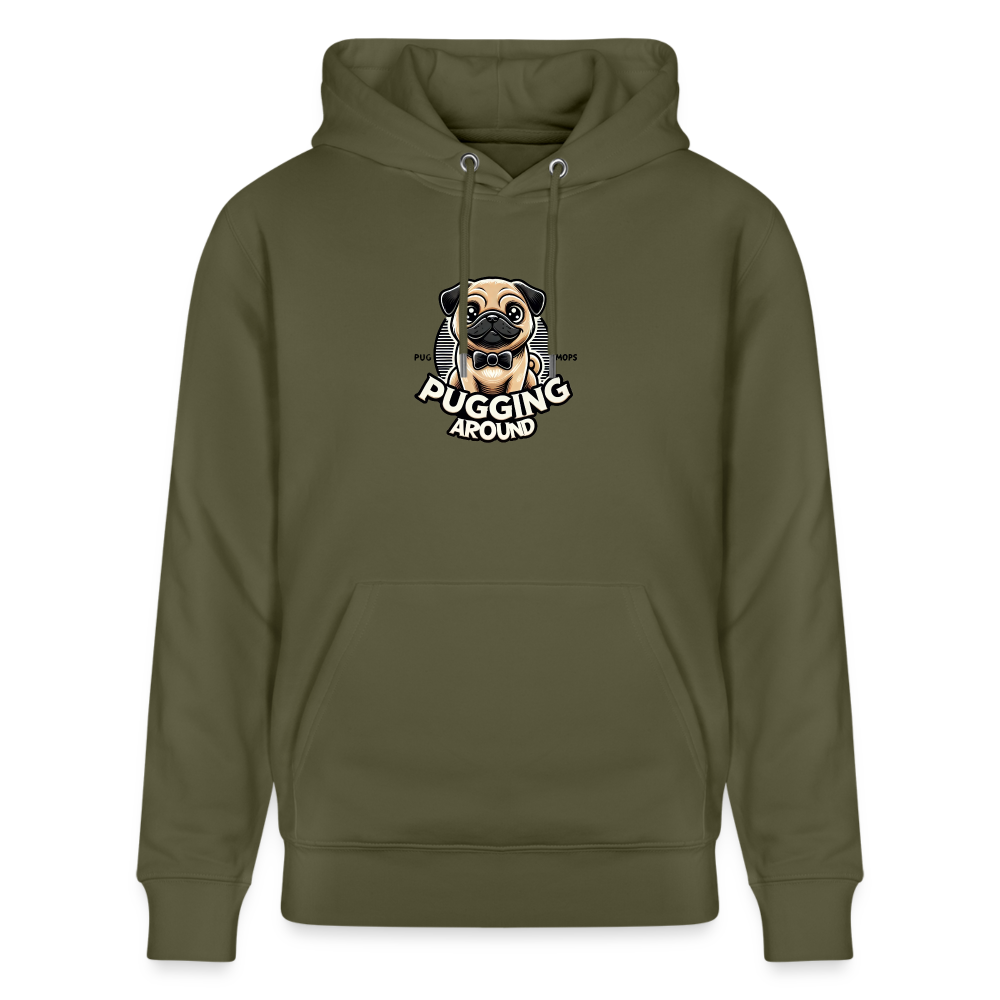 Pugging Around - Organic Hoodie - khaki green