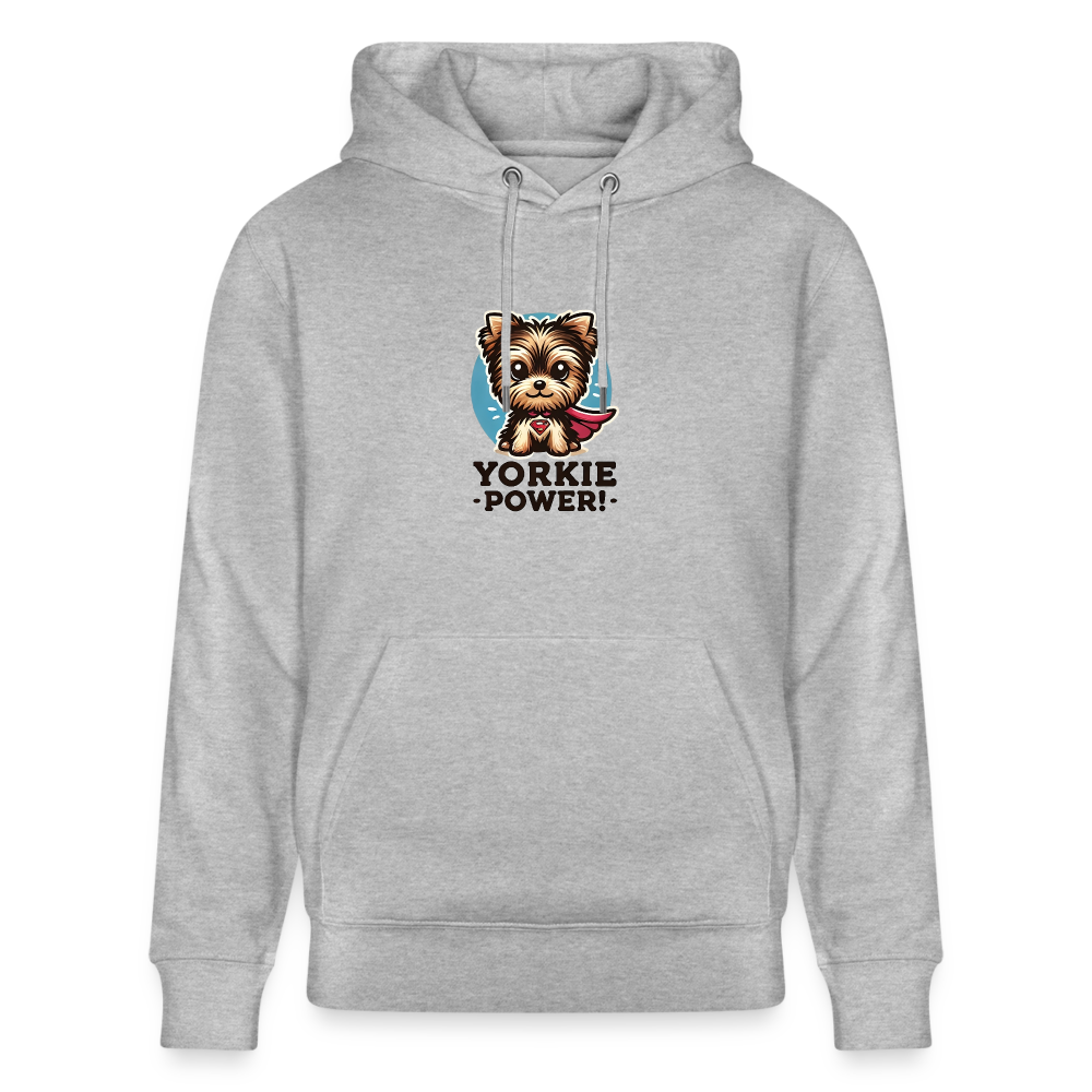 Yorkie Power Design - Organic Hoodie - heather grey