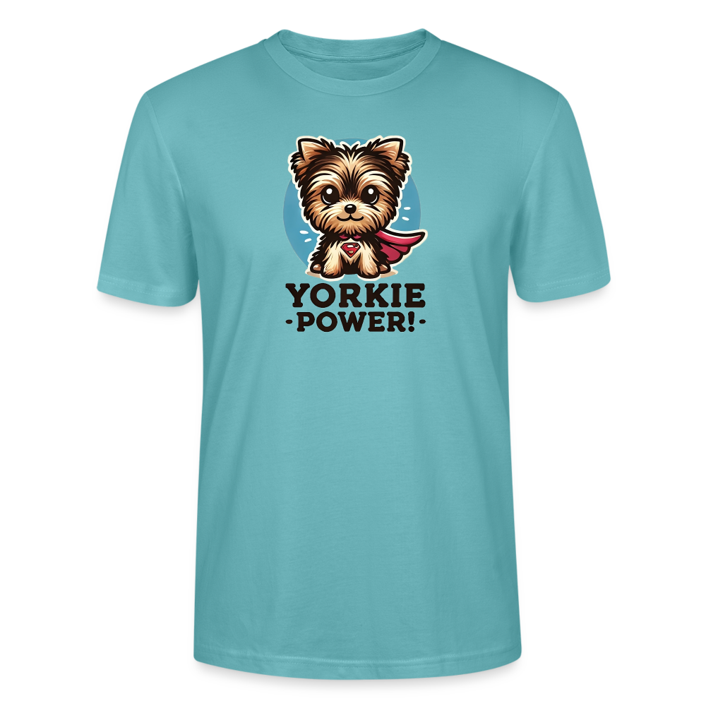 Yorkie Power Design - Organic T-Shirt - pastel turquoise