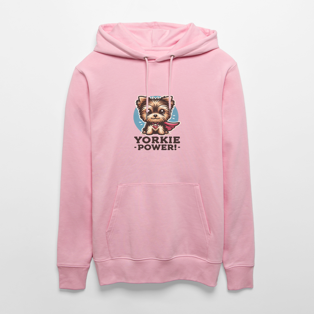 Yorkie Power Design - Organic Hoodie - cotton pink