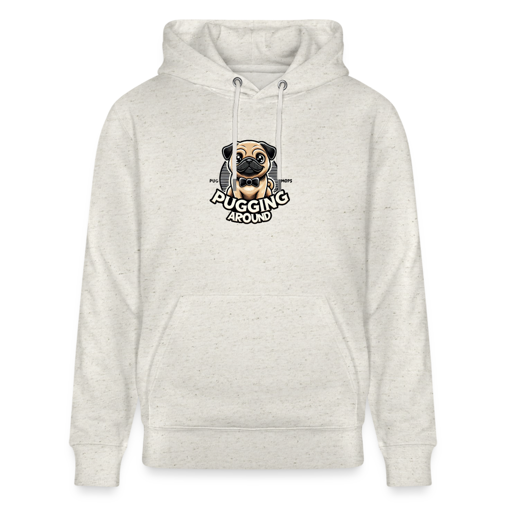 Pugging Around - Organic Hoodie - heather oatmeal