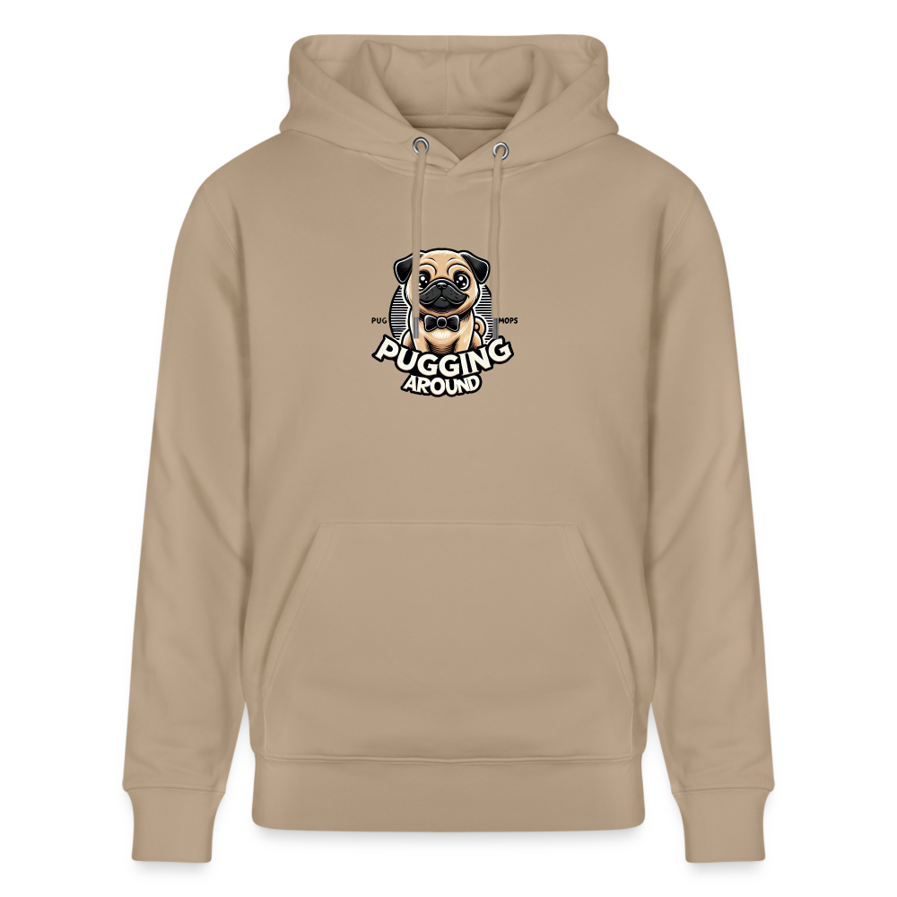 Pugging Around - Organic Hoodie - beige