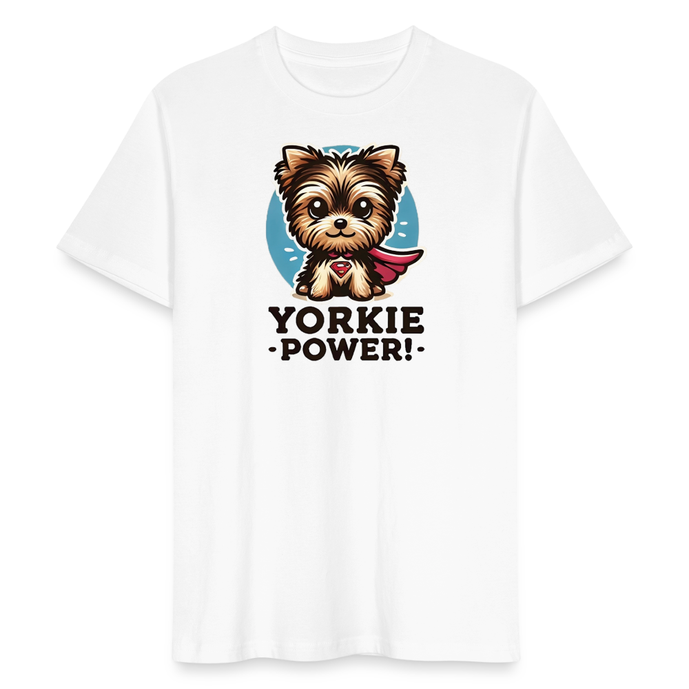 Yorkie Power Design - Organic T-Shirt - white