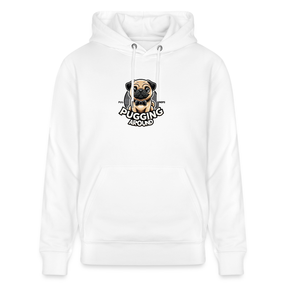 Pugging Around - Organic Hoodie - white