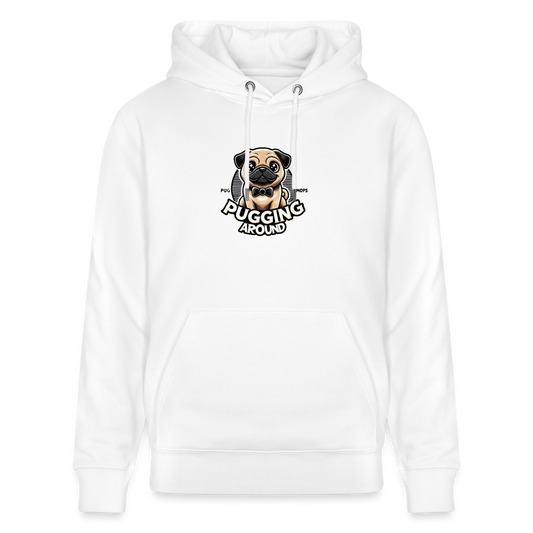 Pugging Around - Organic Hoodie - white