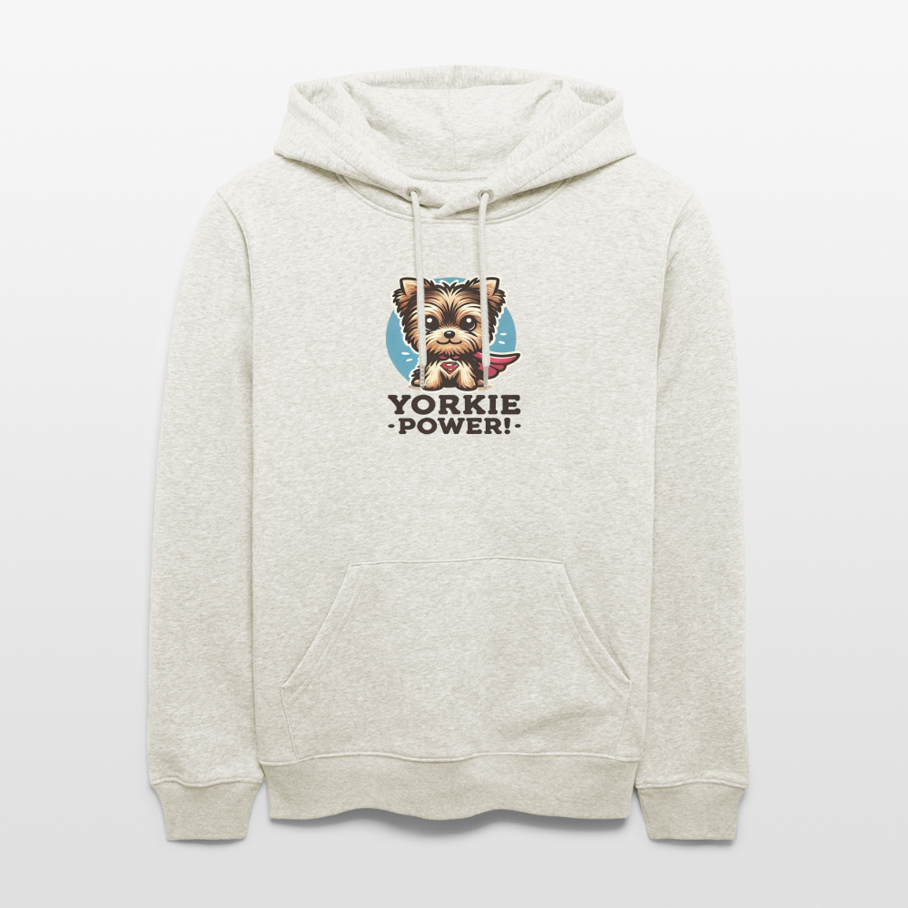 Yorkie Power Design - Organic Hoodie - heather oatmeal