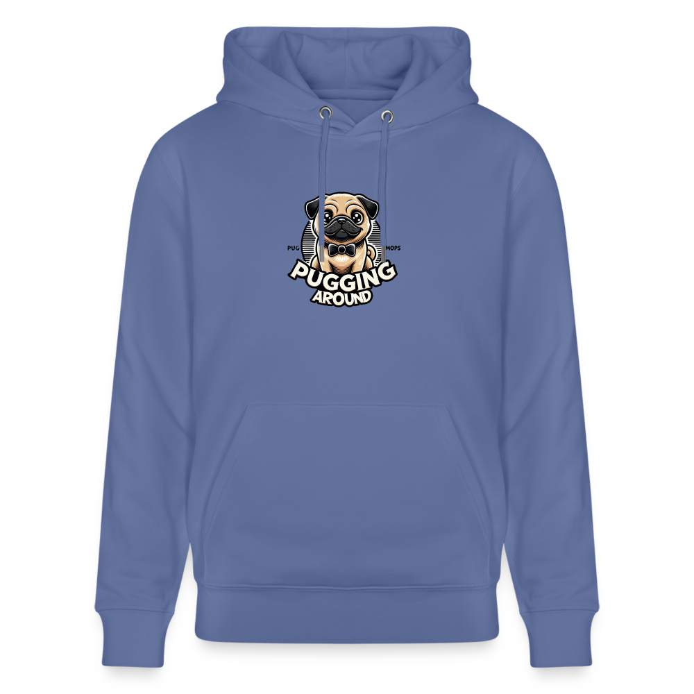 Pugging Around - Organic Hoodie - bright blue